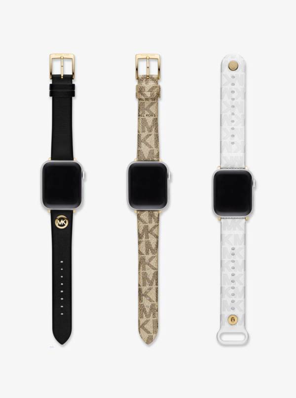 Damske Smart Hodinky Michael Kors Logo and Rubber Straps For Apple® Gift Set Zlate - Hodinky Michael Kors Akcia | UMPSB-0132